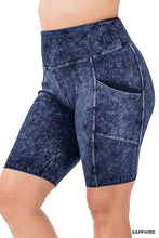 Load image into Gallery viewer, PLUS MINERAL WASH WIDE WAISTBAND POCKET LEGGINGS
