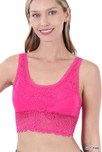 Load image into Gallery viewer, SEAMLESS STRETCH LACE BRA TOP REMOVABLE BRA PADS
