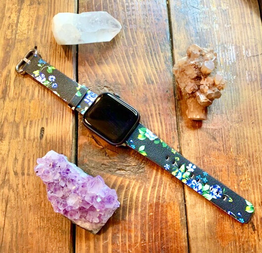 Floral replacement watchband