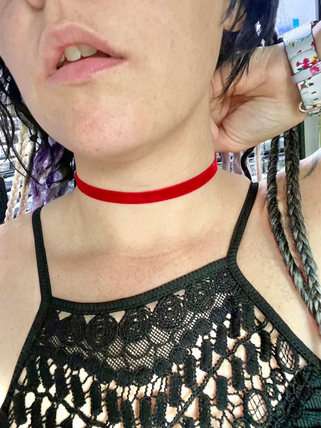 Red velvet choker