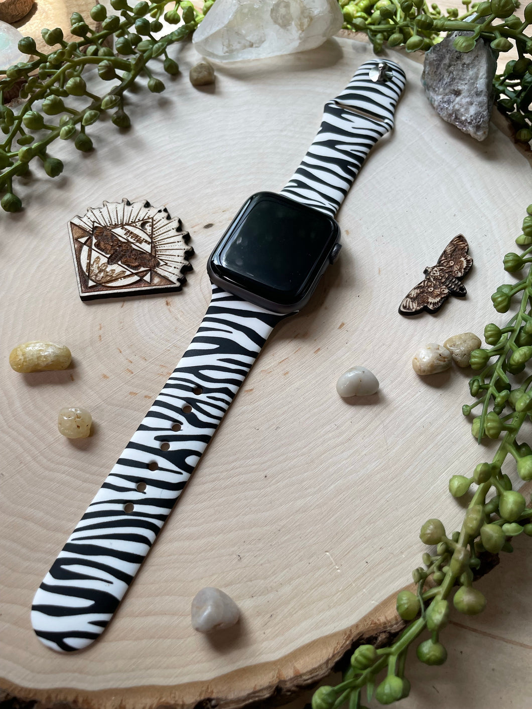 Zebra stripe silicone watch band